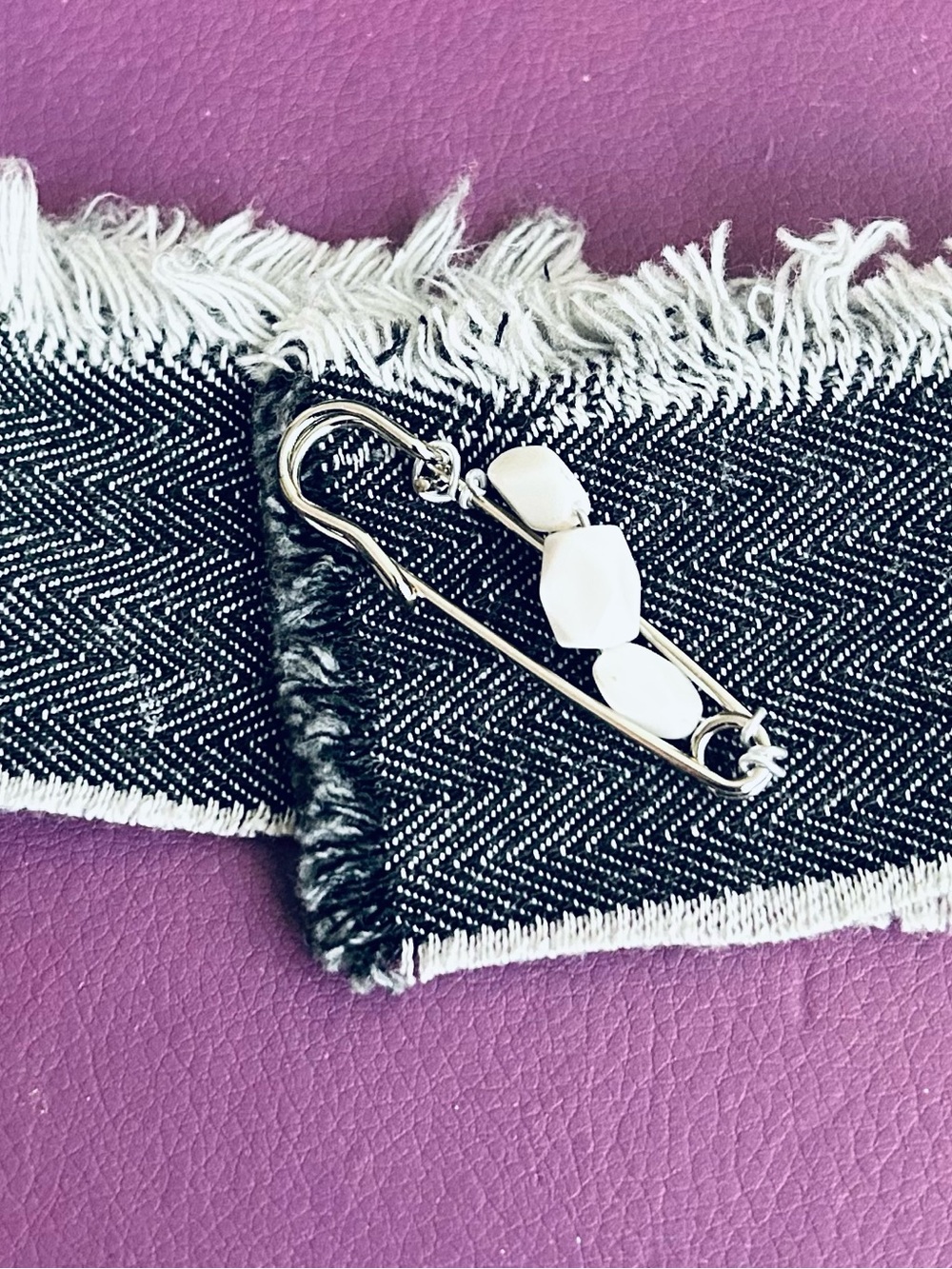 Stripe denim bracelet
